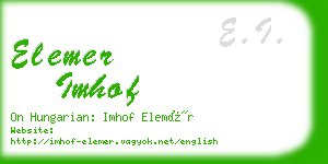 elemer imhof business card